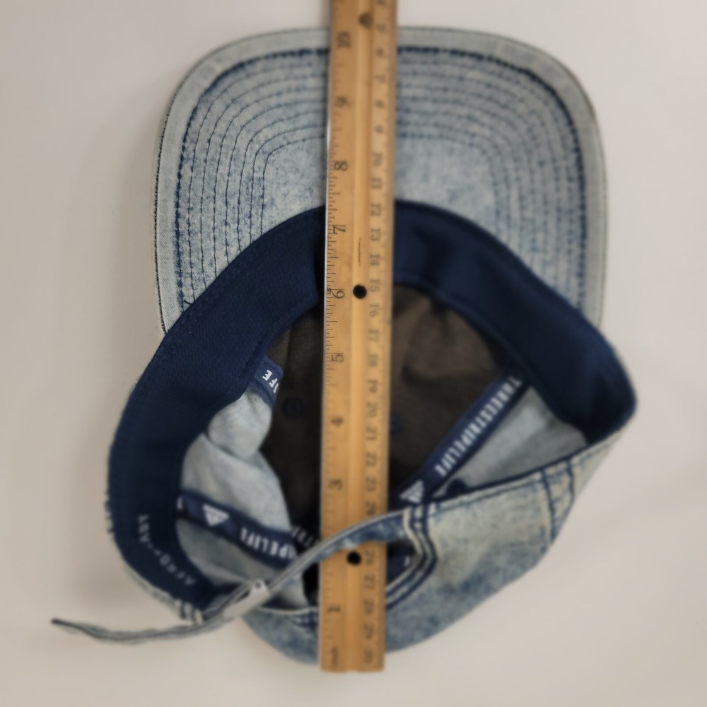 Adidas  Lot of 2 Trefoil Caps Unisex– White Strapback + Acid-Wash Denim Hat - Picture 13 of 14